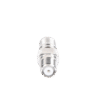 Adaptador en Línea, de Conector QMA (Quick Mate) Macho a Mini-UHF Hembra, Bronce Blanco/ Oro/ Teflón.