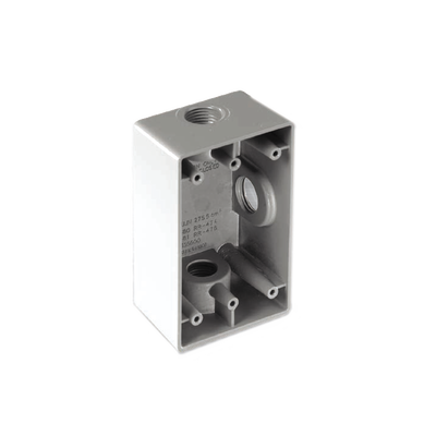 Caja Rectangular de 3/4"/ 3 Bocas/ Con Recubrimiento exterior de PVC e interior Purpura.