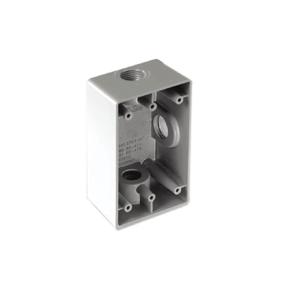 Caja Rectangular de 1"/ 3 Bocas/ Con Recubrimiento exterior de PVC e interior Purpura.