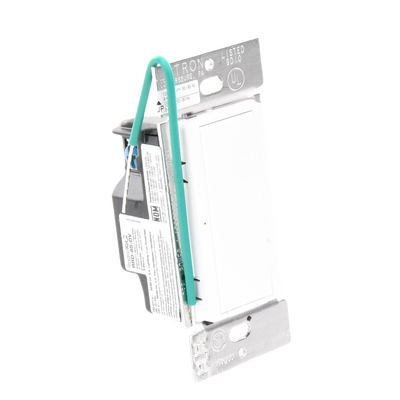 (RadioRA2) Switch on/off RRD-8S-DV-WH de doble voltaje, un solo polo 120V/, 8A/, 1/10HP 3A en motores, apaga y enciende iluminación ó motor, NO requiere cable neutro.