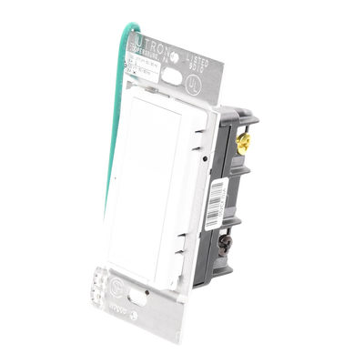 (RadioRA2) Switch on/off RRD-8S-DV-WH de doble voltaje, un solo polo 120V/, 8A/, 1/10HP 3A en motores, apaga y enciende iluminación ó motor, NO requiere cable neutro.