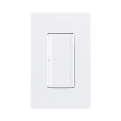 (RadioRA2) Switch on/off RRD-8S-DV-WH de doble voltaje, un solo polo 120V/, 8A/, 1/10HP 3A en motores, apaga y enciende iluminación ó motor, NO requiere cable neutro.