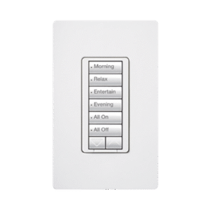 Teclado hibrido seetouch, 6 botones, 2 botones subir/bajar, intensidad 120V/450W, color blanco. Teclado hibrido seetouch, 6 botones, 2 botones subir/bajar, intensidad 120V/450W, color blanco.