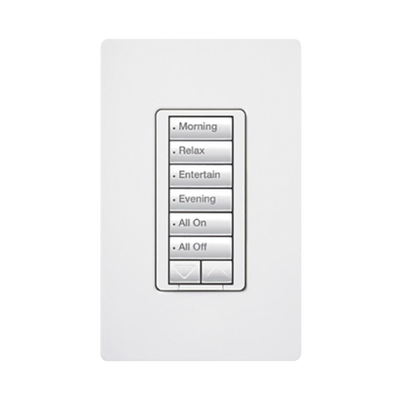 Teclado hibrido seetouch, 6 botones, 2 botones subir/bajar, intensidad 120V/450W, color blanco. Teclado hibrido seetouch, 6 botones, 2 botones subir/bajar, intensidad 120V/450W, color blanco.