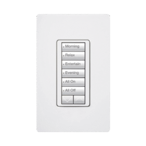 (RadioRA2) Teclado Seetouch Hibrido 6 botones, 2 botones subir/bajar, programe escenas diferentes en cada botón,puede instalarse en un interruptor de luz.