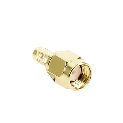 Conector SMA Macho de Anillo Plegable para Cable RG-58/U, Oro/Oro/Teflón.
