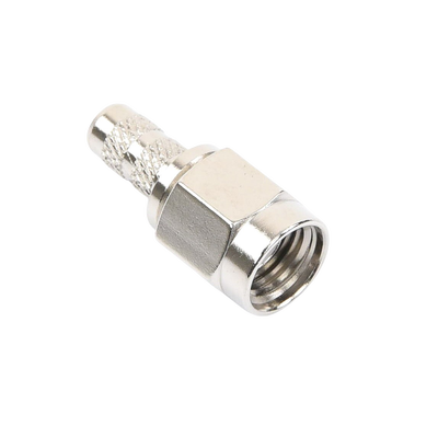 Conector SMA Macho de anillo plegable para cable RG-58/U, Niquel / Oro / Teflón.