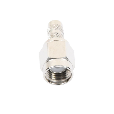 Conector SMA Macho de anillo plegable para cable RG-58/U, Niquel / Oro / Teflón.