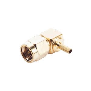 Conector SMA Macho en Ángulo Recto Para RG-174/U, Grupo B, Oro/ Oro/ Teflón.