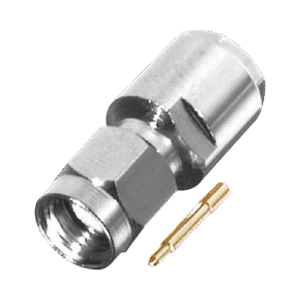 Conector SMA Macho de Rosca para RG-58/U, LMR-195, Grupo C, Níquel/ Oro/ Teflón.â€‹