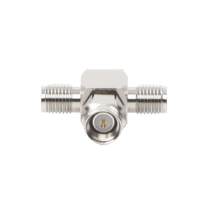 Adaptador en T, de Conector SMA Macho a Doble SMA Hembras, Níquel/ Oro/ Teflón. Adaptador en T, de Conector SMA Macho a Doble SMA Hembras, Níquel/ Oro/ Teflón.