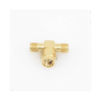Adaptador en T, de Conector SMA Macho a Doble SMA Hembras, Oro/ Oro/ Teflón.