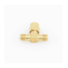 Adaptador en T, de Conector SMA Macho a Doble SMA Hembras, Oro/ Oro/ Teflón.