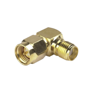 Adaptador en Ángulo Recto, de Conector SMA Macho a SMA Hembra, Oro/ Oro/ Teflón. Adaptador en Ángulo Recto, de Conector SMA Macho a SMA Hembra, Oro/ Oro/ Teflón.