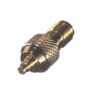 Adaptador en Línea, de Conector SMA Hembra a MMCX Macho, Oro/ Oro/ Teflón. Adaptador en Línea, de Conector SMA Hembra a MMCX Macho, Oro/ Oro/ Teflón.