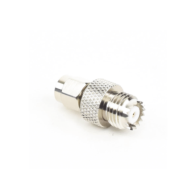 Adaptador en Línea, de Conector SMA Macho a Mini-UHF Hembra, Níquel/ Oro/ Teflón.Au/Teflón.