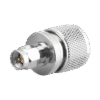 Adaptador en Línea, de Conector SMA Macho a UHF Macho (PL-259), Níquel/ Oro/ Teflón.