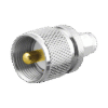 Adaptador en Línea, de Conector SMA Macho a UHF Macho (PL-259), Níquel/ Oro/ Teflón.
