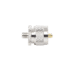 Adaptador en Línea de Conector SMA Hembra a UHF Macho (PL-259), Níquel/ Oro/ Teflón.