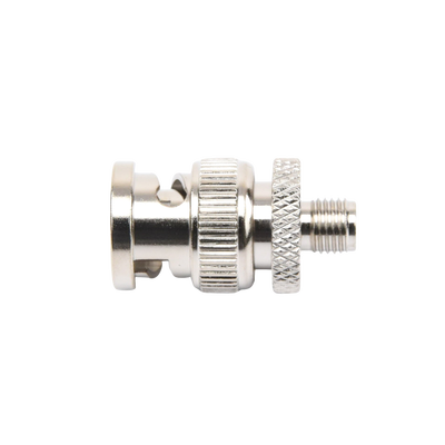 Adaptador en Línea de Conector SMA Hembra a BNC Macho, Níquel/ Oro/ Teflón. Adaptador en Línea de Conector SMA Hembra a BNC Macho, Níquel/ Oro/ Teflón.