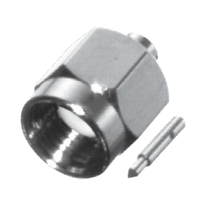 Conector SMA Macho para cable Semi-Rígido de 0.085" de Diámetro, Níquel/ Oro/ Teflón.