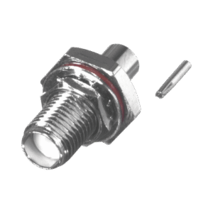 Conector SMA Hembra, Hermético, para Montaje de Panel Trasero, en Cable Semi-Rígido de 0.047" de Diámetro, Grupo SR0, Oro/ Oro/ Teflón.
