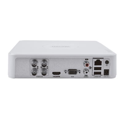 DVR 1080p Lite Pentahibrido / 4 Canales TURBOHD + 1 Canal IP / 1 Bahía de Disco Duro / H.264+ / 1 Canal de Audio / Salida Full HD