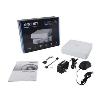 DVR 1080p Lite Pentahibrido / 4 Canales TURBOHD + 1 Canal IP / 1 Bahía de Disco Duro / H.264+ / 1 Canal de Audio / Salida Full HD