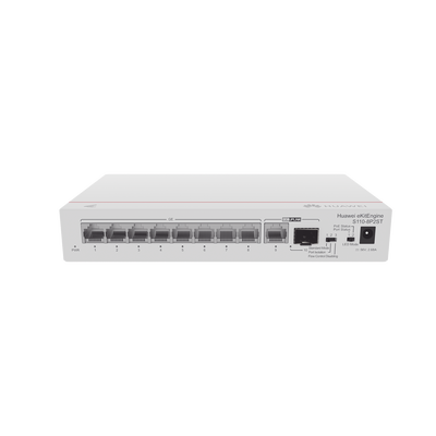 Switch Gigabit No Administrable PoE / 8 puertos 10/100/1000 Mbps (PoE) / 2 Puertos SFP Uplink / 124W Switch Gigabit No Administrable PoE / 8 puertos 10/100/1000 Mbps (PoE) / 2 Puertos SFP Uplink / 124W