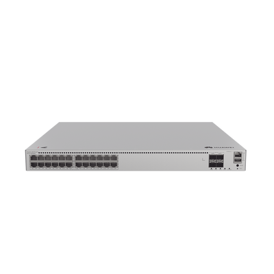 Switch de Distribución/Core Gigabit Administrable PoE Capa 3 / 24 puertos 1000/2.5Gbps (PoE) / 4 Puertos 10GE SFP+ Uplink / ERPS / Rutas Estáticas / iStack / PoE Perpetuo / 400W / Administración Nube Gratis