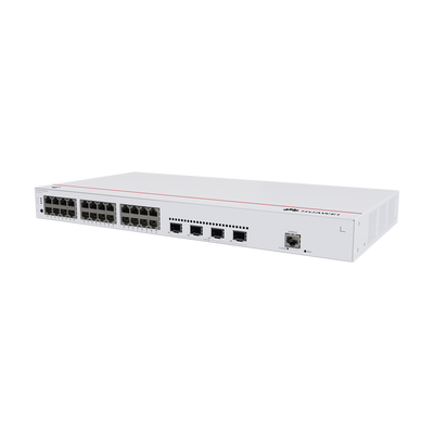Switch de Distribución/Core Gigabit Administrable Capa 3 / 24 puertos 10/100/1000 Mbps / 4 Puertos 10GE SFP+ Uplink / ERPS / Rutas Estáticas / iStack / Administración Nube Gratis