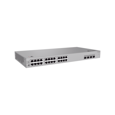 Switch de Acceso Gigabit Administrable PoE Capa 2+ / 24 puertos 10/100/1000 Mbps (PoE) / 4 Puertos 2.5GE SFP Uplink / ERPS / Rutas Estáticas / PoE Perpetuo / 400 W / Administración Nube Gratis