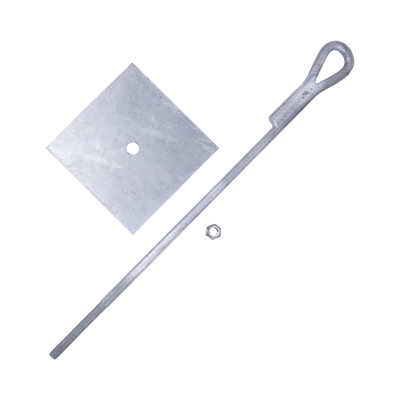 Ancla para Retenida para Muro con Ojo de Llave Galvanizado por Inmersión en Caliente (Requiere Placa Igualadora). Ancla para Retenida para Muro con Ojo de Llave Galvanizado por Inmersión en Caliente (Requiere Placa Igualadora).