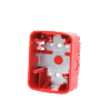 Caja de Montaje en Pared para Bocina y Bocina con Lampara Estroboscopica y para montaje en Techo de Bocinas, Color Rojo