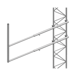 Brazo tipo "F" para tramos STZ-45G, galvanizado por inmersión caliente. ( QuickMount Pro) Montaje de pared o poste para equipos MIKROTIK con ajuste de 140°.