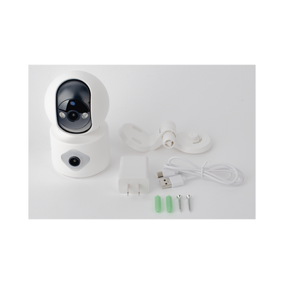 Camara doble lente 3mp| Wifi| autoseguimiento| Detección de movimiento| audio de 2 vias| almacenamiento hasta 128GB