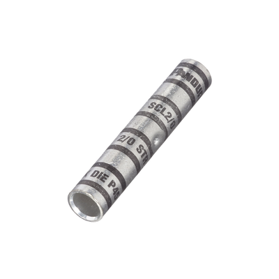 Empalme de Compresión a tope de Cobre tipo barril largo. Para cable 2/0 AWG, Paquete de 10 Piezas Empalme de Compresión a tope de Cobre tipo barril largo. Para cable 2/0 AWG, Paquete de 10 Piezas