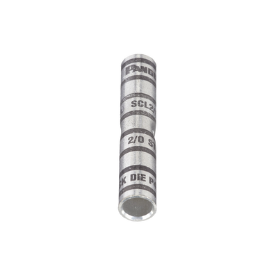 Empalme de Compresión a tope de Cobre tipo barril largo. Para cable 2/0 AWG, Paquete de 10 Piezas Empalme de Compresión a tope de Cobre tipo barril largo. Para cable 2/0 AWG, Paquete de 10 Piezas