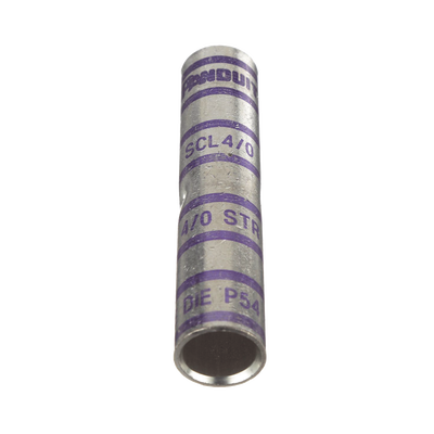 Empalme de Compresión a tope de Cobre tipo barril largo. Para cable 4/0 AWG, Paquete de 10 Piezas Empalme de Compresión a tope de Cobre tipo barril largo. Para cable 4/0 AWG, Paquete de 10 Piezas