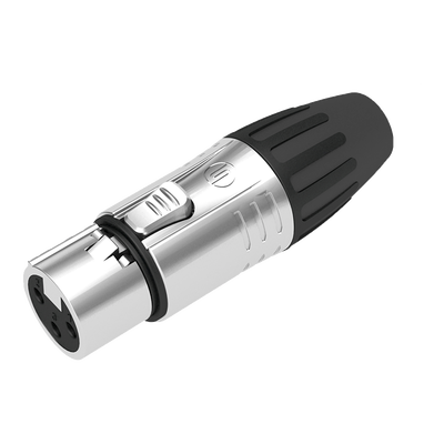 XLR conector de cable hembra, carcasa cromada perla, contactos plateados XLR conector de cable hembra, carcasa cromada perla, contactos plateados