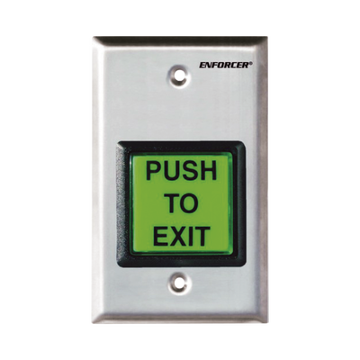 Botón de salida con iluminación con placa de pared de acero inoxidable