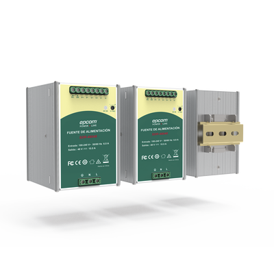 Fuente de Poder Industrial 48 Vcc @ 10A / 480W / Función relay Vcc / Función de Conexión Paralelo / Riel Din