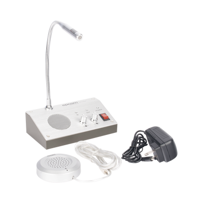 Sistema de Intercomunicación | Ideal para Ventanillas | Audio de voz de dos vías | 12V/1A 3W | Micrófono Interior + Micrófono Exterior