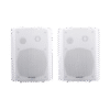 Altavoces Amplificada de Montaje en Pared 5"+1.5" | RMS 20W@8ohms y Pasivo 20W | Material ABS | Reja Metálica | Bracket de Metal | Color Blanco