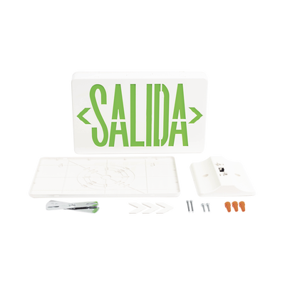 Letrero LED DUAL de SALIDA Universal con alto brillo/uso en pared, lateral o techo/Batería de Respaldo Incluida.