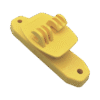 Aislador de Paso color Amarillo reforzado para cercos eléctricos, resistente al clima extremoso