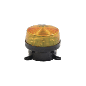 Mini estrobo color Amber con montaje de pestaña. Mini estrobo color Amber con montaje de pestaña.