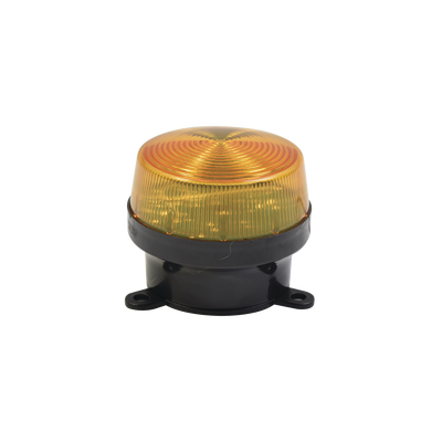 Mini estrobo color Amber con montaje de pestaña. Mini estrobo color Amber con montaje de pestaña.