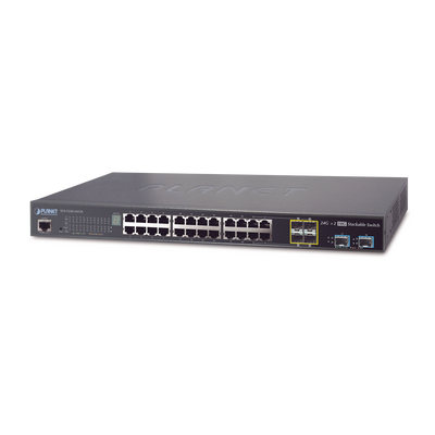 Switch de Acceso Stack Capa 2+ de 24 puertos + 4 compartidos TP/SFP + 2 Puertos 10G SFP+ Stack