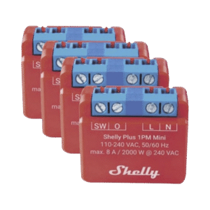 KIT 4 piezas Mini Interruptor inteligente con Wi-Fi, medición de consumo, 1 canal 8A, compatible con asistentes de voz Alexa y GoogleHome